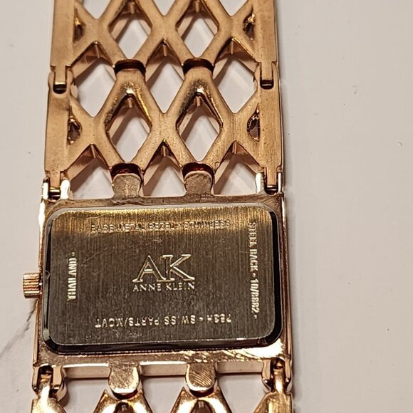 Vintage Anne Klein Wide Rose Gold Tone and Crystal Watch main image 6